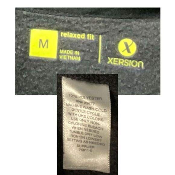 Xersion Long Black Hooded Fleece Sweater - Picture 4 of 4